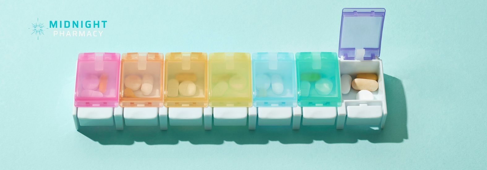 Dosette box containing medication
