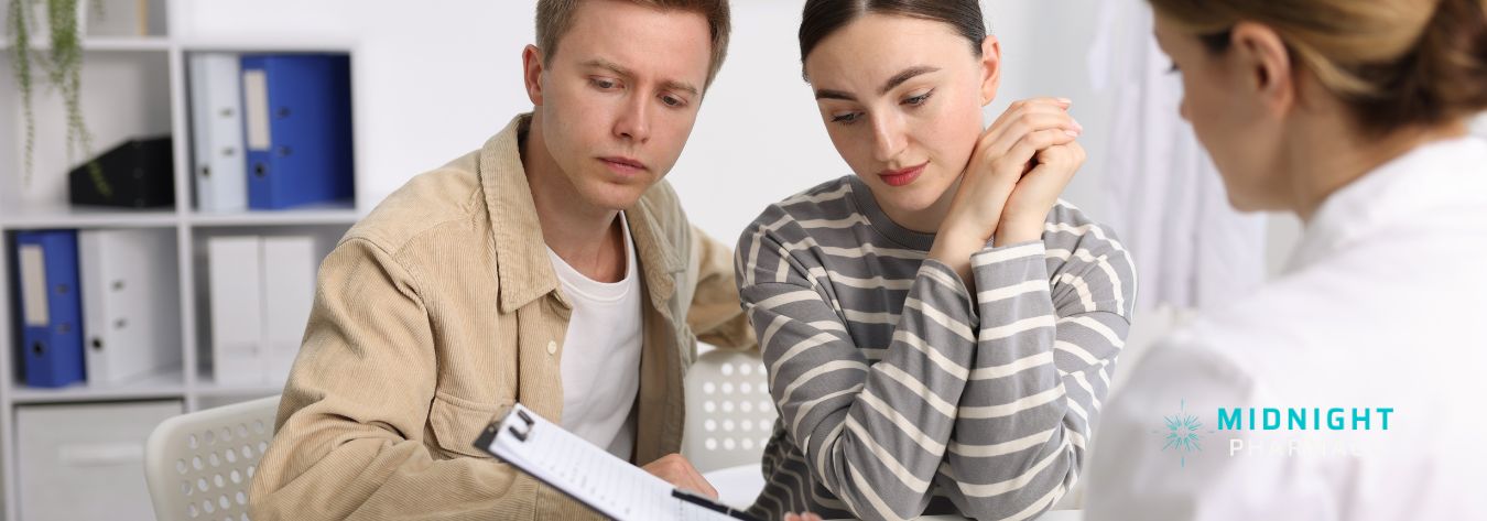Couple attending a travel clinic