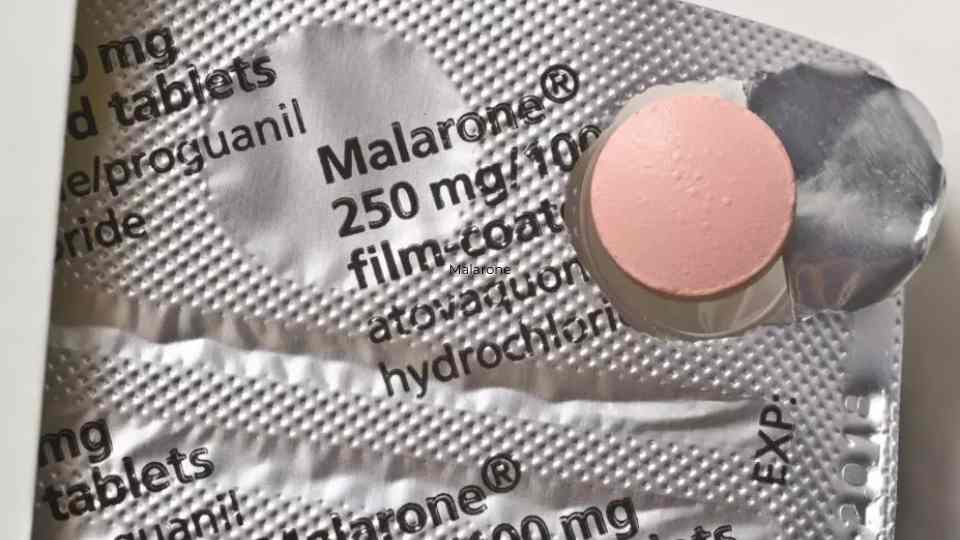 Malarone tablets and packaging