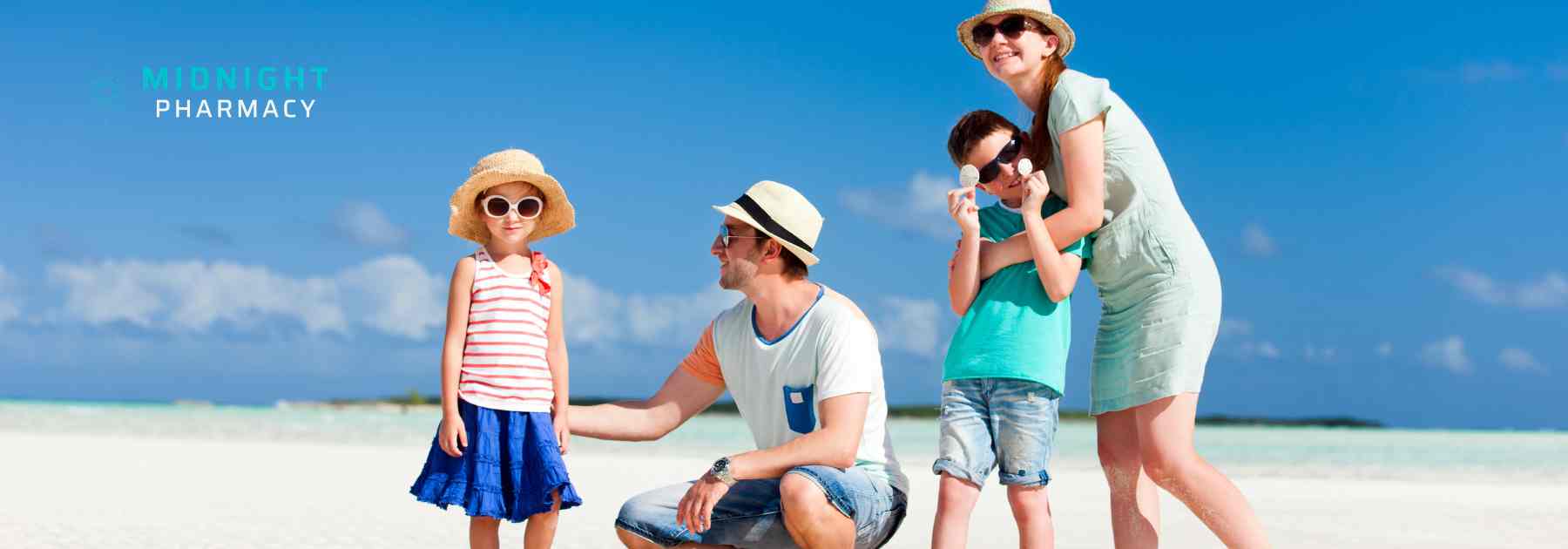 Family healthy and happy on vacation
