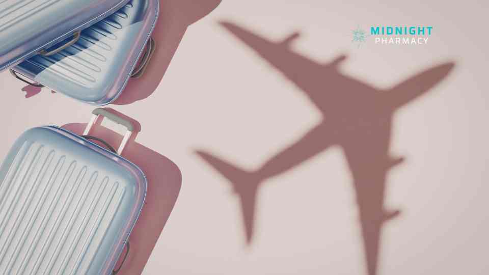 Plane shadow illustrating travel clinic services and planning