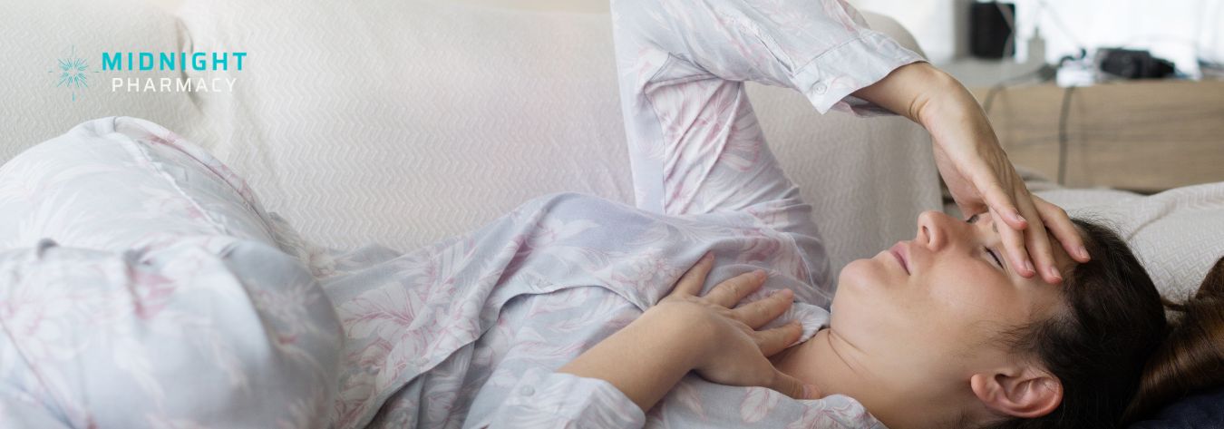 Woman sleeping off vaccine side effects