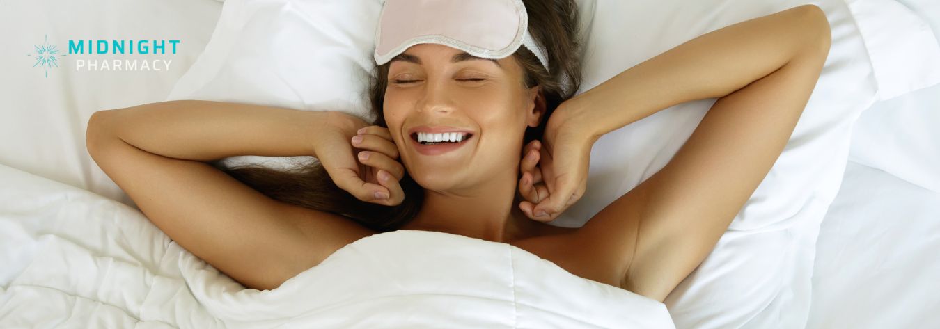 Woman waking up refreshed